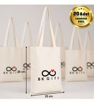 Logonuza Özel 20 Adet Ham Bez Çanta 25 x 35 cm – Promosyon Logo Baskılı Ham Bez Çanta