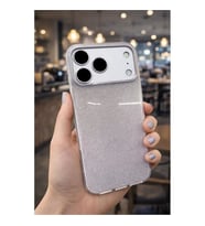 Coverzone Apple iPhone 17 Pro ile uyumlu Z-Jelly K?l?f Kamera Korumal? Simli I??l?t?l? Renkli Parlak Silikon Kapak Silver