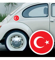 Türk Bayrağı Arma Renkli Oto Stıcker 4 Adet 10 cm