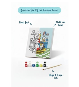 Dünyanın En Tatlı Annesine Temalı Eğitici Boyama Tuvali Şövalesiz Boya Seti 20x20 cm