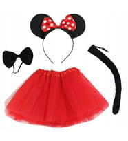 Minnie Mouse Kostüm Seti Etek Taç Kuyruk Papyon Gösteri Seti