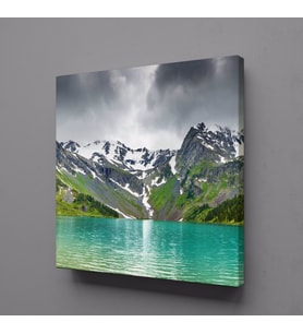 KARLI DAĞ VE MAVİ GÖL KANVAS TABLO 100x100cm (Karışık)