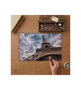 Eyfel Kulesi Yerden Bakış Tasarımı 240 parça Ahşap Puzzle Ahşap Kutuda MP07315