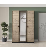 Vega 3 Kapaklı Modern Aynalı Elbise Dolabı Gardrop 135x50x200cm