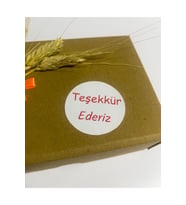 Teşekkür ederiz Kırmızı Yazılı Yuvarlak Yapışkanlı Etiket 3x3 cm 150 adet