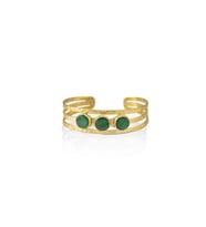 Kadir Jewellery 22 Ayar Altın Kaplama El İşçiliği Zirkon Taşlı Kadın Kaburga Bilezik (K.Yeşil)