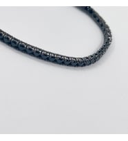 Onix Taşlı Siyah Rodajlı Su Yolu Gümüş Bileklik - 3MM
