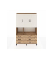 Hyperion Dolap 6 Raflı 6 Çekmeceli 3 Kapaklı 132x44x195 Çam-Aytaşı/Çam
