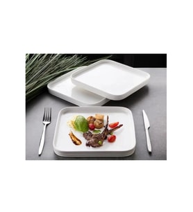 Gönül GNL 3471 Porselen Kare Tabak 23 Cm 6 Lı (Beyaz)