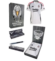 Beşiktaş Orijinal 24-25 Beyaz Forma Kalem Hediyeli Özel Tasarım Ahşap Kutulu