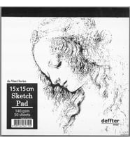 DEFFTER DA VINCI SERIES / SKETCH PAD BEYAZ CİLTLİ ESKİZ DEFTERİ 15x15cm 140gr 50 YP.