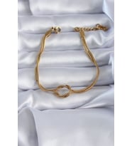 316L Çelik Gold Renk Düğüm Model Kadın Bileklik 5886 - ETC7962-3010