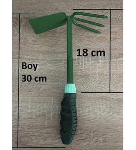 Çift Taraflı 3 dişli çapa demir el çapası bahçe hobi 30 cm (Orman Yeşili)