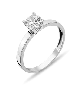 0.90 ct Zirkon Tek Taşlı Gümüş Yüzük - A003001