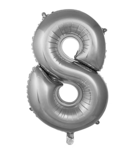 Gümüş 8 Rakam Folyo Balon 36 cm 1 Adet