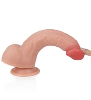 Esnek Ve Bükülebilir Çift Katmanlı Yumuşak Dokuya Sahip 20 Cm Kemerli Penis