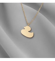 Kişiye Özel 925 Ayar Gümüş Tatlı Ördek Figürlü Kolye (Gold)