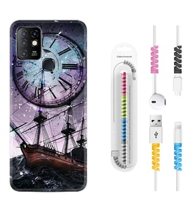 INFINIX Hot 8 9 10 11S Hot 10 Play 10T Kılıf Kablo Koruma Spiral Silikon Time 1749