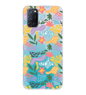Oppo A72  ile Uyumlu 1mm Kapak Memphis Desen Tasarımlı Şeffaf Silikon Kılıf