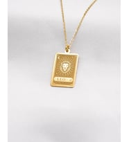 Kişiye Özel 925 Ayar Gümüş Tasarım Aslan Burcu Kolye (Gold)
