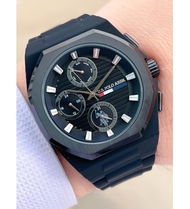 U.S.POLO ASSN Silikon Kordon İç Fonksiyonları Aktif 3 Atm Suya Dayanıklı Spor Erkek Kol Saati UP1B02 (Siyah)