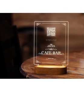 BK Gift Restoran & Cafe & Barlara Özel Led Lamba QR Kod Menü, Işıklı QR Menü, QR Kodlu Masa Dekoru, Işıklı Pleksi Biblo-10