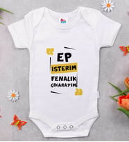 BK Kids Ep İsterim Tasarımlı Beyaz Bebek Body Zıbın-1