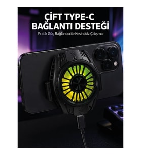 Mey İthalat® Manyetik Bağlantılı Çift Type-C Girişli Telefon Soğutucu