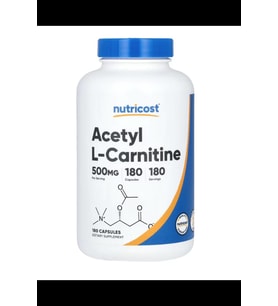 Nutricost Acetyl L-Carnitine (ALCAR) 500mg 180 Capsules 3838 (Renksiz)