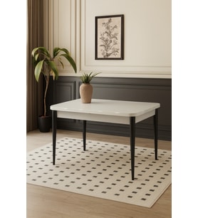 Kelebek Ortadan Açılır Büyüyen Yemek Masası Gri 80x130cm