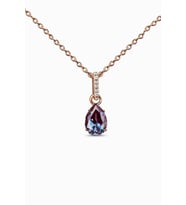 Mistik Topaz Taşlı 14 K Rose Altın Kaplama Kadın Kolye (Karışık)