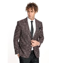 Desenli Slim Fit Spor Bordo Erkek Ceket - Wessi