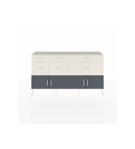 Arges Konsol Tek Raflı 6 Çekmeceli 4 Kapaklı 176x30x99 Aytaşı-Antrasit/Aytaşı