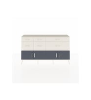 Arges Konsol Tek Raflı 6 Çekmeceli 4 Kapaklı 176x30x99 Aytaşı-Antrasit/Aytaşı