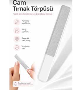 Lexroo Cam Tırnak Törpüsü Manikür Parlatıcı, Koruyucu Kılıflı
