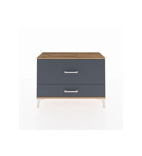 Arges Şifonyer 2 Çekmeceli 88x30x64 Çam-Antrasit
