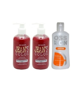 Jeans Color Saç Boyası Pembe 250 ml 2 Adet + Ossion Boya Temizleyici 200ml