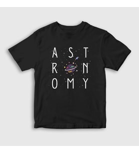 Presmono Unisex Çocuk Siyah Uzay Bilim Astronomi Astronomy T-Shirt 478049tt