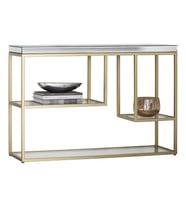 Nina Gold Metal Dresuar/Konsol (Gümüş - Altın)