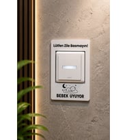 Bebek Uyuyor Zile Basmayın Kapı Uyarı Tabelası – 3 mm MDF