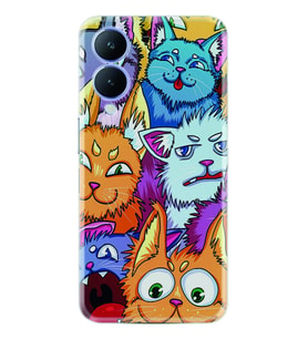 Vivo Y17S Kılıf Silikon Desen Özel Seri Kediler 1723