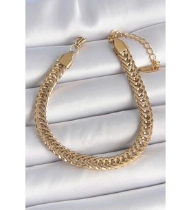 316L Çelik Gold Renk Balık Sırtı Zincir Model Kadın Bileklik