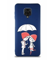Xiaomi Redmi Note 9 Pro Soft Premier Kapak Aşk Tasarımlı Silikon Kılıf - Lacivert (Şeffaf)