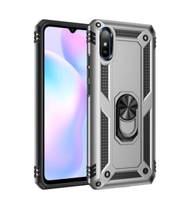 Xiaomi Redmi 9a Kılıf Sofya Yüzüklü Silikon Kapak - Gümüş