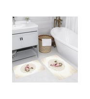 Rovigo Home Dijital Baskılı 2'li Banyo paspas Takımı RVG5112 (Bej)