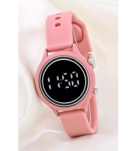 Koyu Pembe Silikon Kordonlu Led Watch Genç Kız Kadın Kol Saati ST-304168