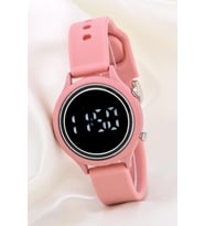 Koyu Pembe Silikon Kordonlu Led Watch Genç Kız Kadın Kol Saati ST-304168