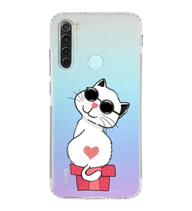 Xiaomi Redmi Note 8  Kamera Korumalı Kapak Coolcat Tasarımlı Şeffaf  Kılıf