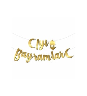Kaligrafi Banner Iyi Bayramlar