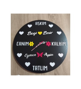 mrchediyesepeti Duvar Saatleri Kişiye Özel tasarım Şık ve Kaliteli no400